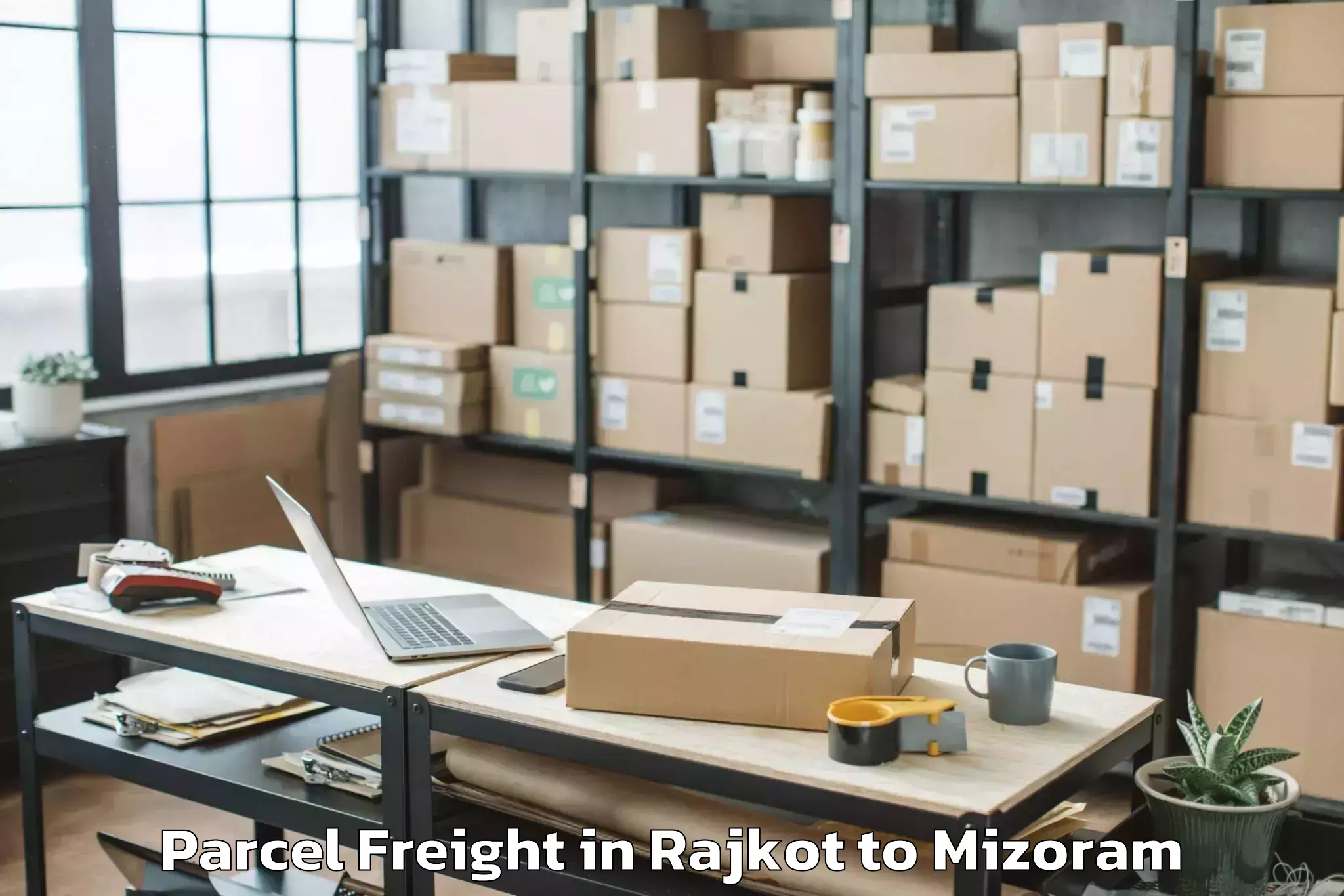 Efficient Rajkot to Tlangnuam Part Parcel Freight